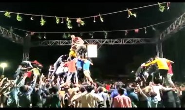 अभनपुर में दही हांडी प्रतियोगिता पर मची धूम।