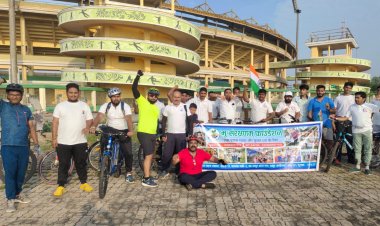 भू संरक्षणम फाउंडेशन द्वारा खेल दिवस पर सायकल यात्रा निकाली गई ।