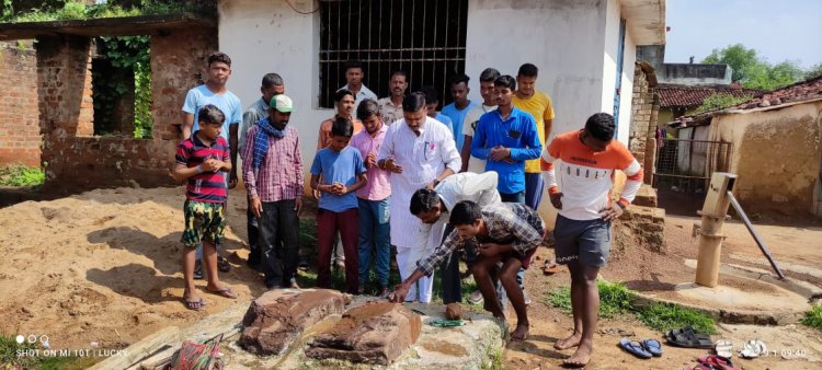 ग्राम पौंता में चबूतरा एवम मंदिर निर्माण  के लिए भूमिपूजन किया गया।