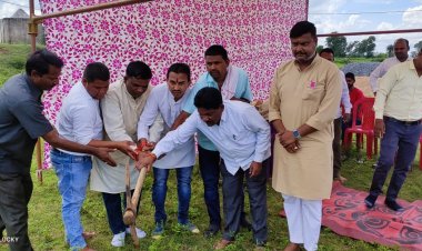 तांदुल में टंकी निर्माण व पाईप लाईन कार्यों का भूमिपूजन किया गया।