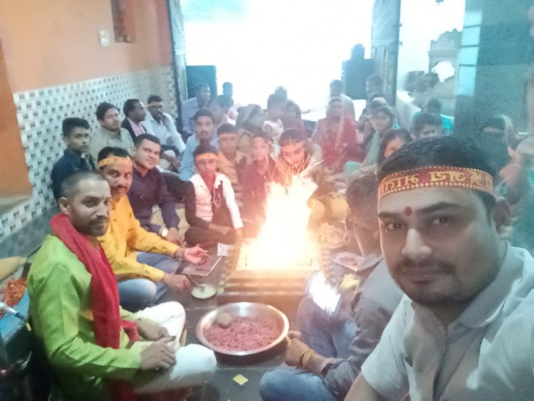 जुलुम के मंदिर में दुर्गाष्टमी पर हवन पूजन कर दी गई पूर्णाहुति