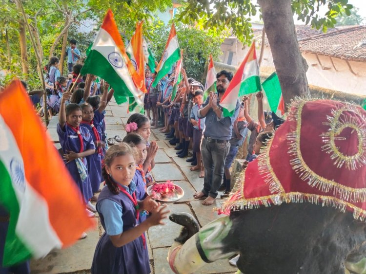 बिरोदा विद्यालय में  छत्तीसगढ़ माता की पूजा कर  राज्य स्थापना दिवस मनाया गया