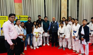 राष्ट्रीय कराटे चैंपियनशिप में श्री दावड़ा यूनिवर्सिटी के प्रतिनिधियों का हुआ भव्य सम्मान