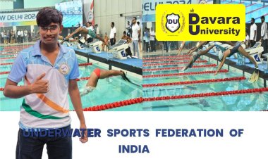 श्री दावड़ा विश्वविद्यालय के छात्र राहुल मांझी ने फिनस्विमिंग में रचा कीर्तिमान