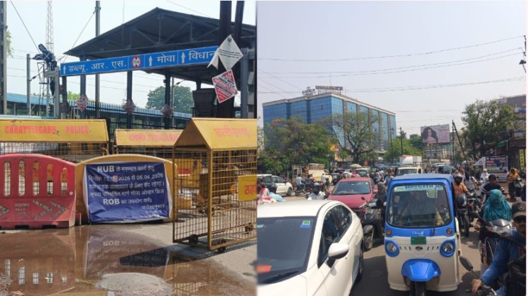 Raipur News : मोवा रेलवे अंडरब्रिज बंद, मरम्मत के बीच ट्रैफिक व्यवस्था हुआ बेहाल, जाम से आम जनता परेशान